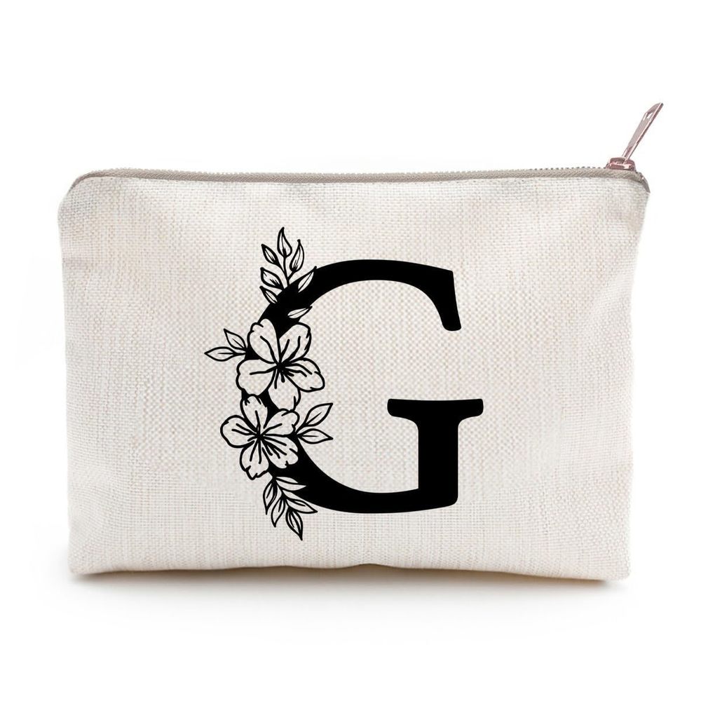 Monogram Toiletry Makeup Bag Personalized Travel Cosmetic Bag Floral Initial❤️